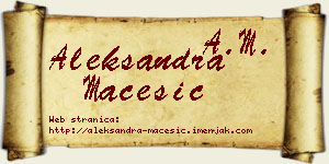 Aleksandra Maćešić vizit kartica